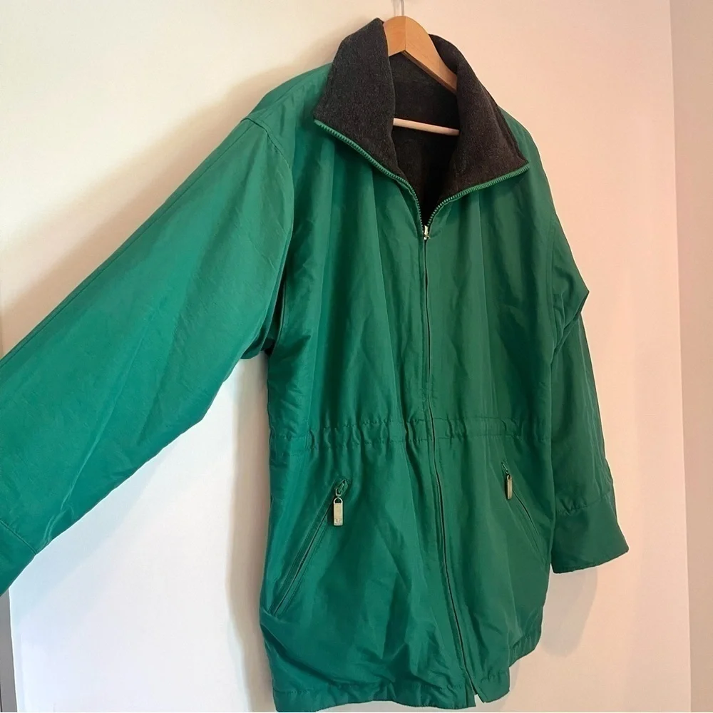 London Fog Rare Green & Black Reversible Utility‎ Jacket - Men's SZ Small